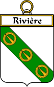 French Coat of Arms Badge for Rivière