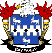 Coat of arms used by the Gay family in the United States of America