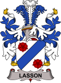 Coat of arms used by the Danish family Lasson or Lassen