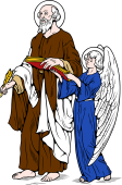 Catholic Saints Clipart image: St Matthew the Apostle with Angel