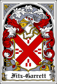 Irish Coat of Arms Bookplate for Fitz-Garrett