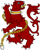 Lion Rampant Reguardant Collared and Chained