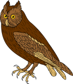 Birds of Prey Clipart image: Scops-Eared Owl