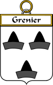 French Coat of Arms Badge for Grenier