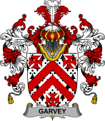 Irish Family Coat of Arms (v.25b) Garvey or O'Garvey