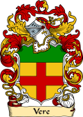 English or Welsh Family Coat of Arms (v.23) for Vere (or Verre 1584)