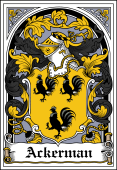 German Wappen Coat of Arms Bookplate for Ackerman