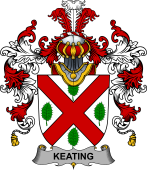 Irish Family Coat of Arms (v.25b) Keating or O'Keaty