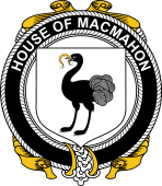 Irish Coat of Arms Badge for the MACMAHON (Oriel) family