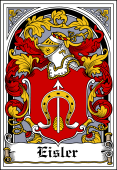 German Wappen Coat of Arms Bookplate for Eisler