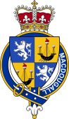 British Garter Coat of Arms for McDougall (Scotland)