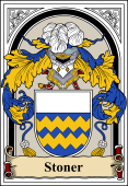 English Coat of Arms Bookplate for Stoner