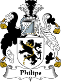 English Coat of Arms for the family Philips or Phillips