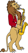 Symphony Lions Clipart image: Lion playing Saxaphone