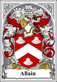 French Coat of Arms Bookplate for Alain