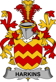 Irish Coat of Arms for Harkins or O'Harkin