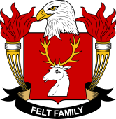 Coat of arms used by the Felt family in the United States of America