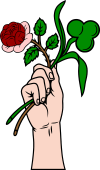 Hand 74 Garden Rose and Trefoil