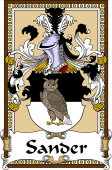 German Coat of Arms Wappen Bookplate  for Sander