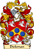 English or Welsh Family Coat of Arms (v.23) for Dickman (Ref Berry)