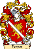 English or Welsh Family Coat of Arms (v.23) for Pepper (Thorlesby, Lincolnshire)