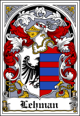 German Wappen Coat of Arms Bookplate for Lehman