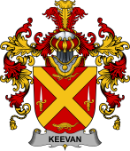 Irish Family Coat of Arms (v.25b) Keevan or O'Kevane