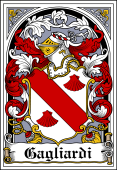 Italian Coat of Arms Bookplate for Gagliardi