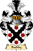 English Coat of Arms (v.23) for the family Rushby or Rusheby
