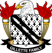 Coat of arms used by the Gillette family in the United States of America
