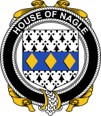 Irish Coat of Arms Badge for the NAGLE family