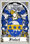 German Wappen Coat of Arms Bookplate for Finkel