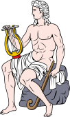 Gods and Goddesses Clipart image: Apollo with Lyre