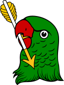 Parrot Head Erased Holding Arrow