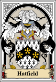 English Coat of Arms Bookplate for Hatfield