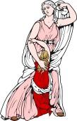Gods and Goddesses Clipart image: Niobe with Child