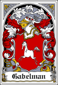 German Wappen Coat of Arms Bookplate for Gabelman