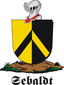 German shield on a mount for Sebaldt