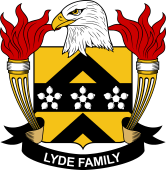 Coat of arms used by the Lyde family in the United States of America