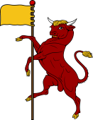 Bull Rampant Banner Betw the Forelegs