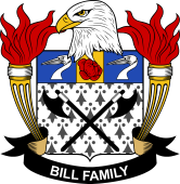 Coat of arms used by the Bill family in the United States of America