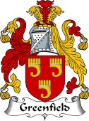 English Coat of Arms for the family Greenfield