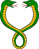 Serpents Respecting, with One Body Tail Nowed