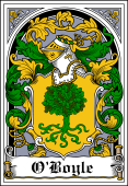 Irish Coat of Arms Bookplate for O'Boyle