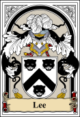 English Coat of Arms Bookplate for Lee