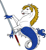 Sea-Horse Erect Holding Two-Handed Sword