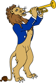 Symphony Lions Clipart image: Lion playing Trumpet