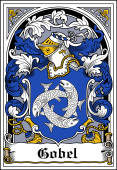 German Wappen Coat of Arms Bookplate for Gobel