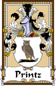 German Coat of Arms Wappen Bookplate  for Printz