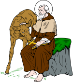 Catholic Saints Clipart image: St Giles the Abbot